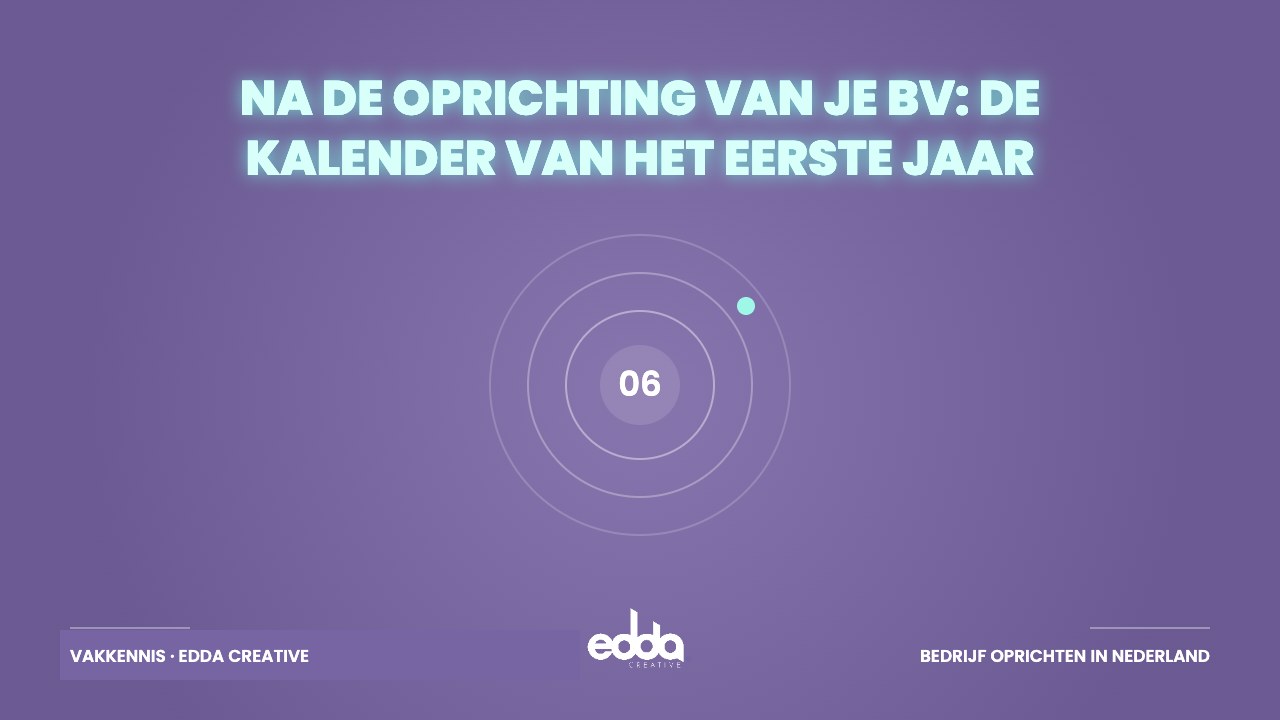 Na de oprichting van je bv: de kalender van het eerste jaar