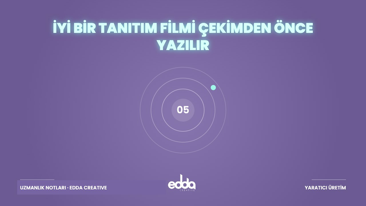 İyi Bir Tanıtım Filmi Çekimden Önce Yazılır