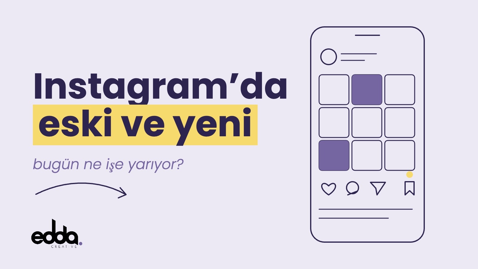 Instagram’da eski ve yeni: bugün ne işe yarıyor? Edda Creative blog kapak görseli