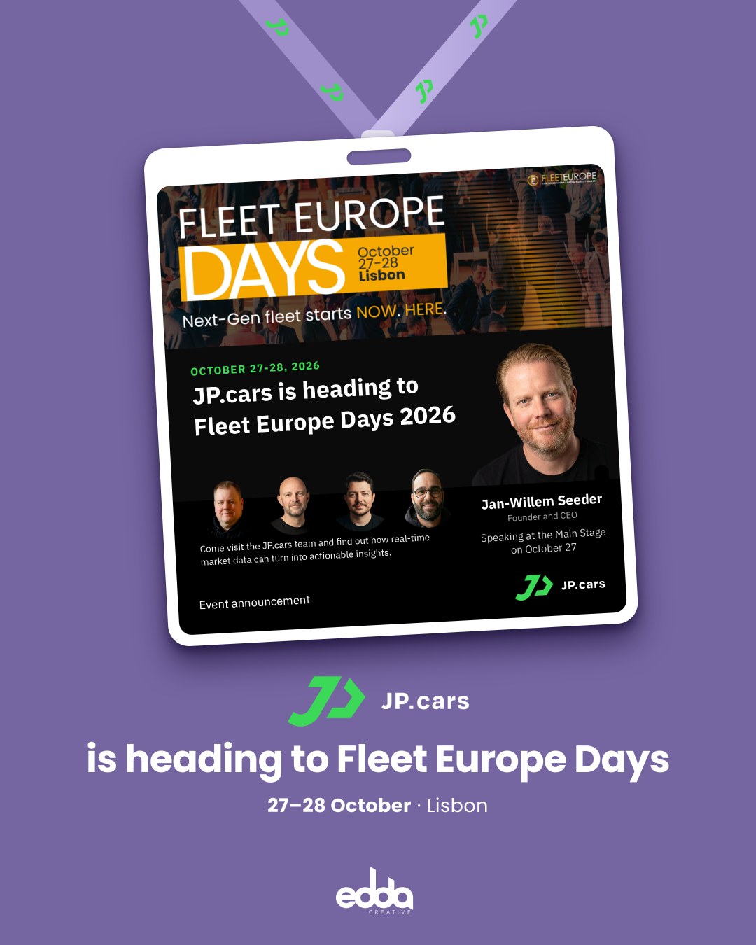 JP.cars op Fleet Europe Days 2026 – 27–28 oktober, Lissabon