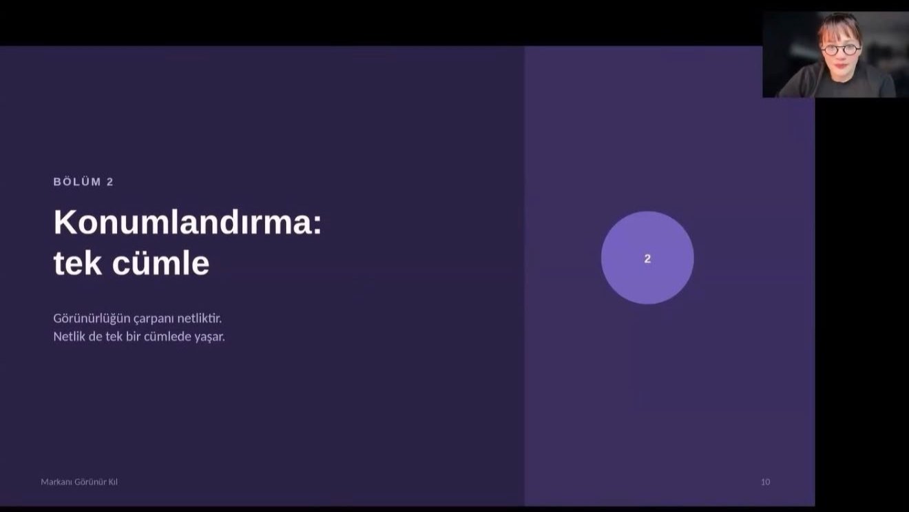 Markanı Görünür Kıl webinarı – Eda van Dijk, Teknopark Ankara